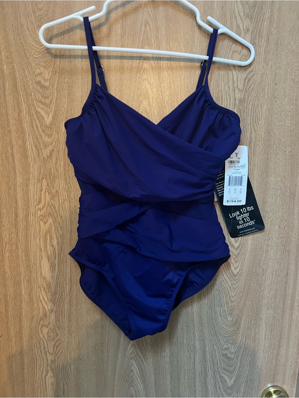 Miraclesuit Mystify One Piece Mesh Cutout Eggplant NWT